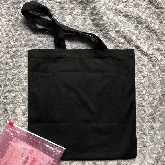 🆕 GLOSSIER Black Canvas Tote Bag "Skin is In" - Picture 6 of 8